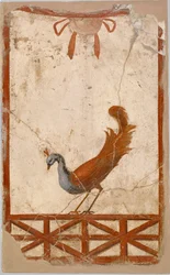 Wandfragment mit einem Pfau